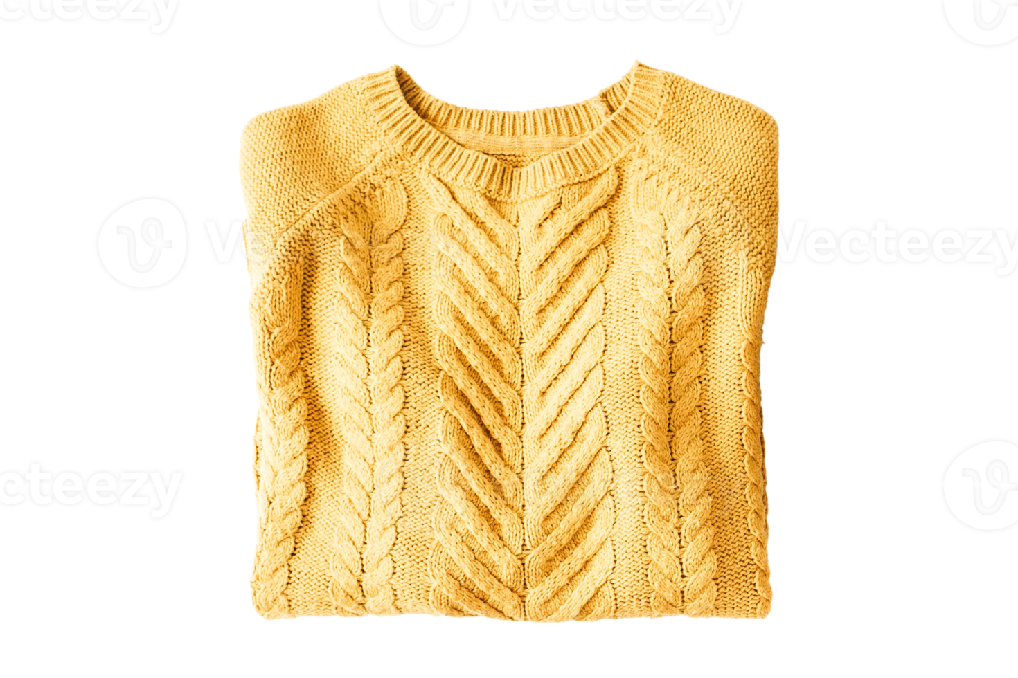 Yellow hand knit sweater isolated on a transparent background png