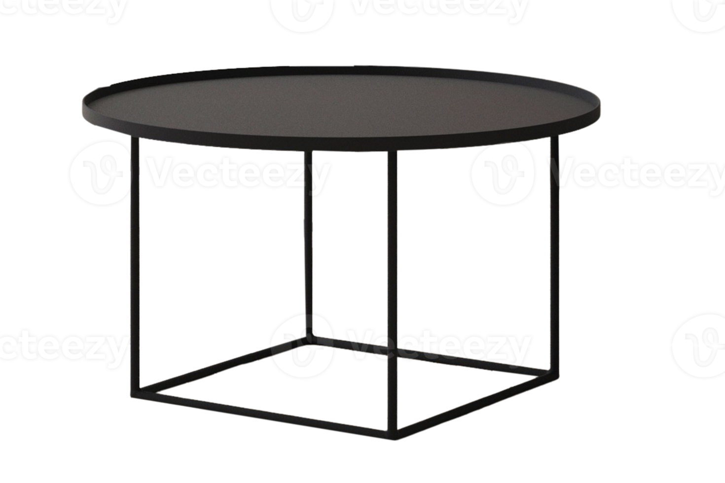 Black table isolated on a transparent background png