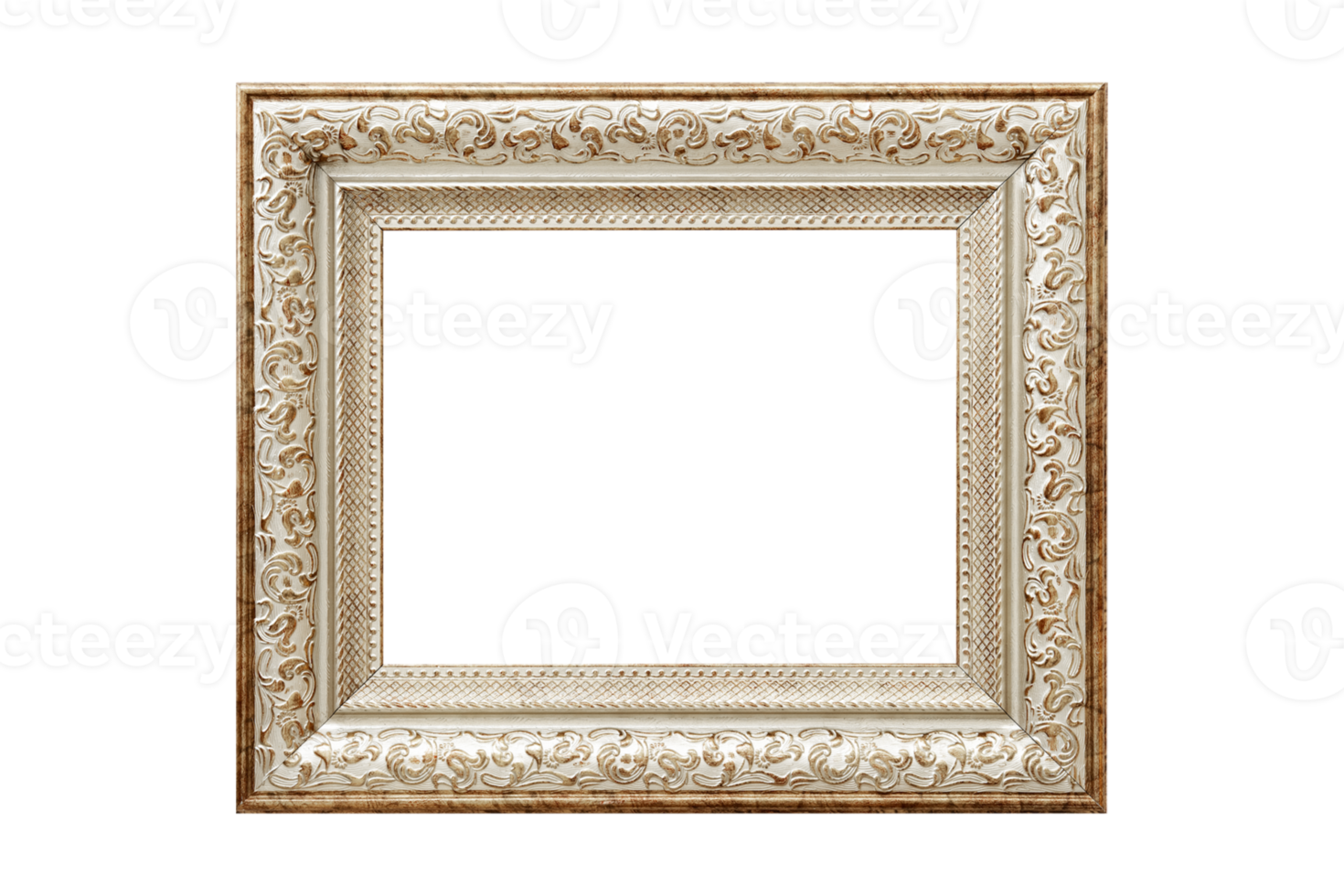 Beige picture frame isolated on a transparent background png