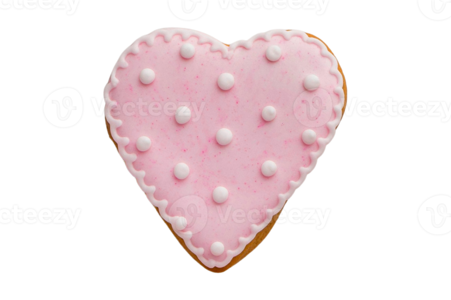 Pink heart cookie isolated on a transparent background png