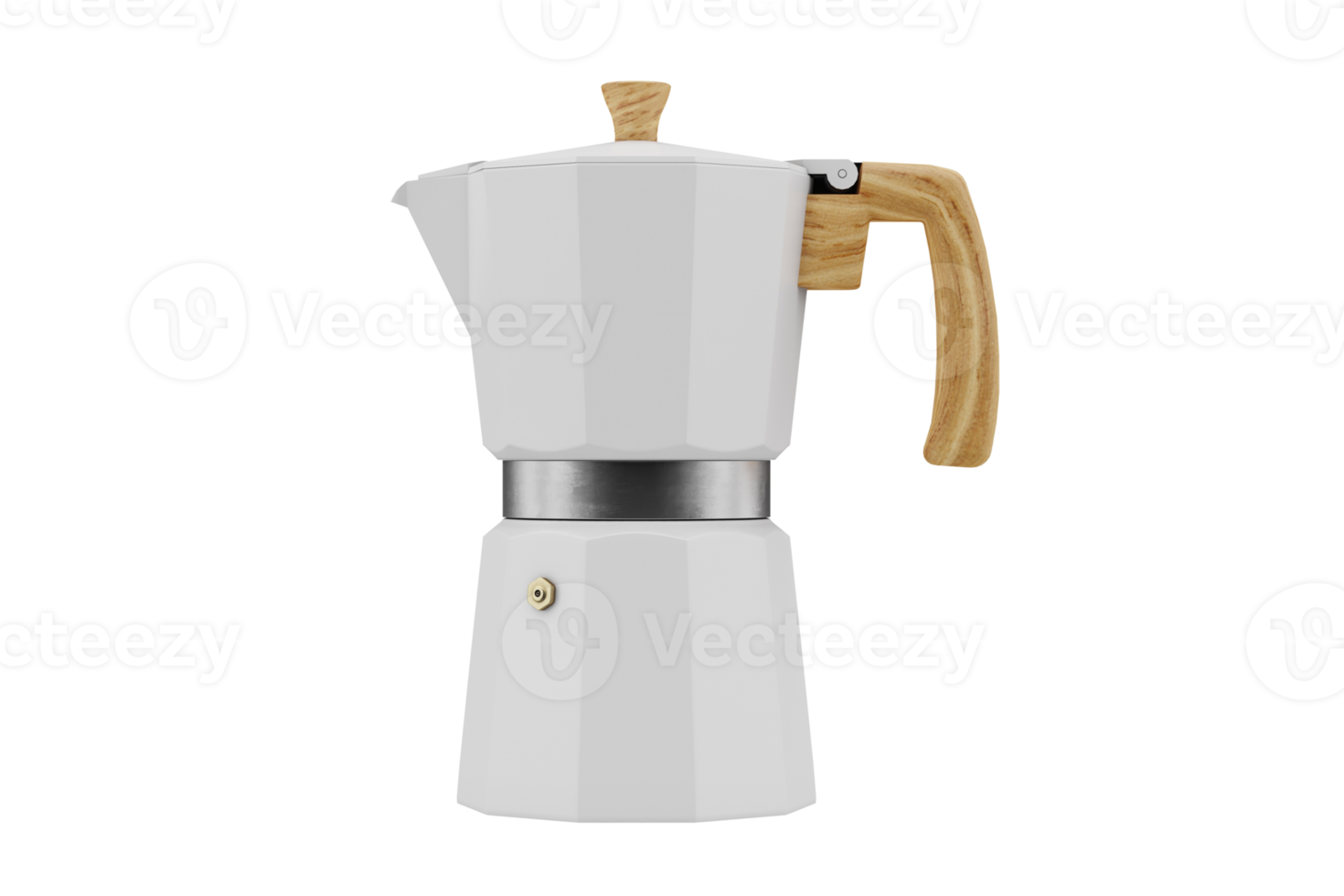 White coffeepot isolated on a transparent background png