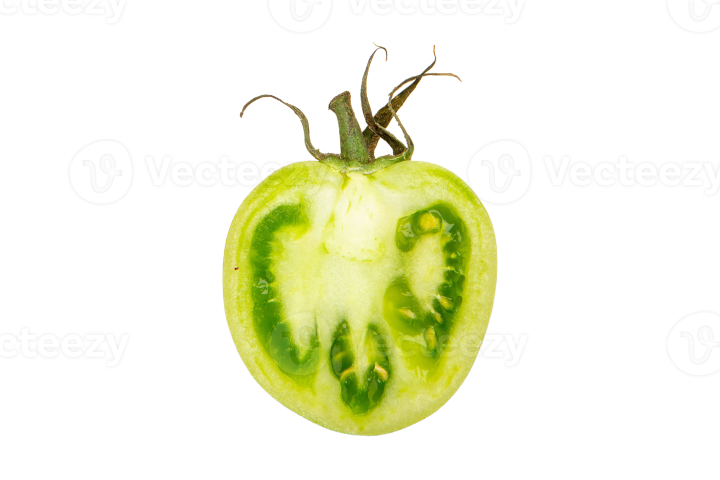 Green tomato isolated on a transparent background png