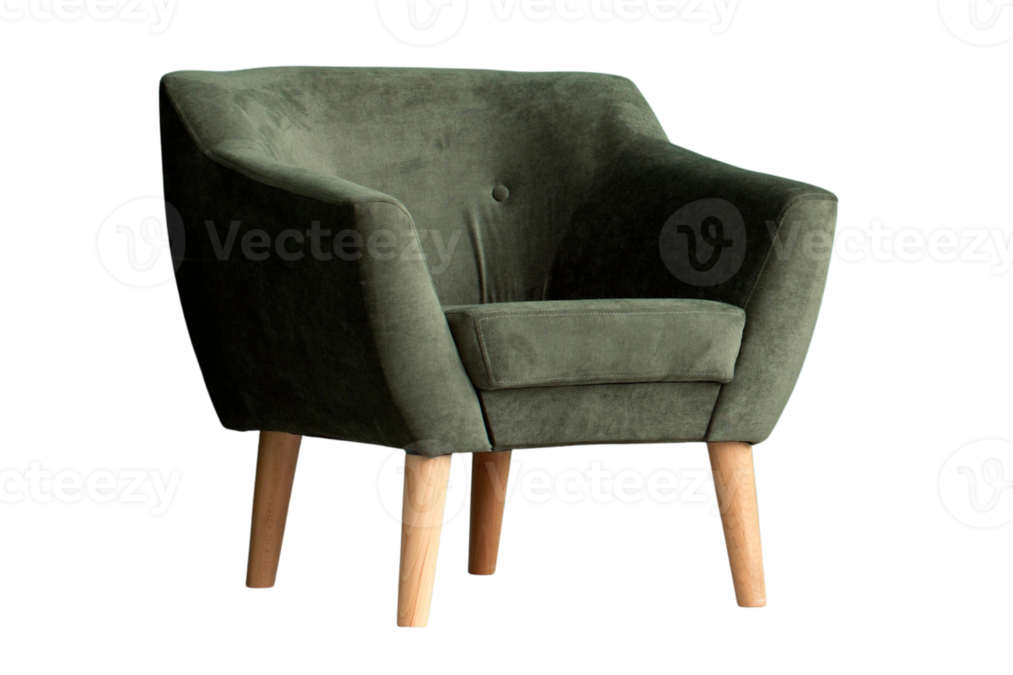 Green armchair isolated on a transparent background png