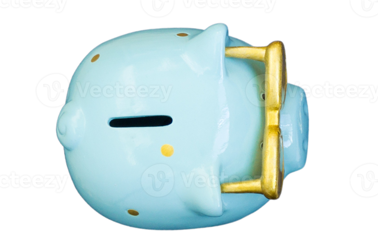 Blue piggy bank isolated on a transparent background png