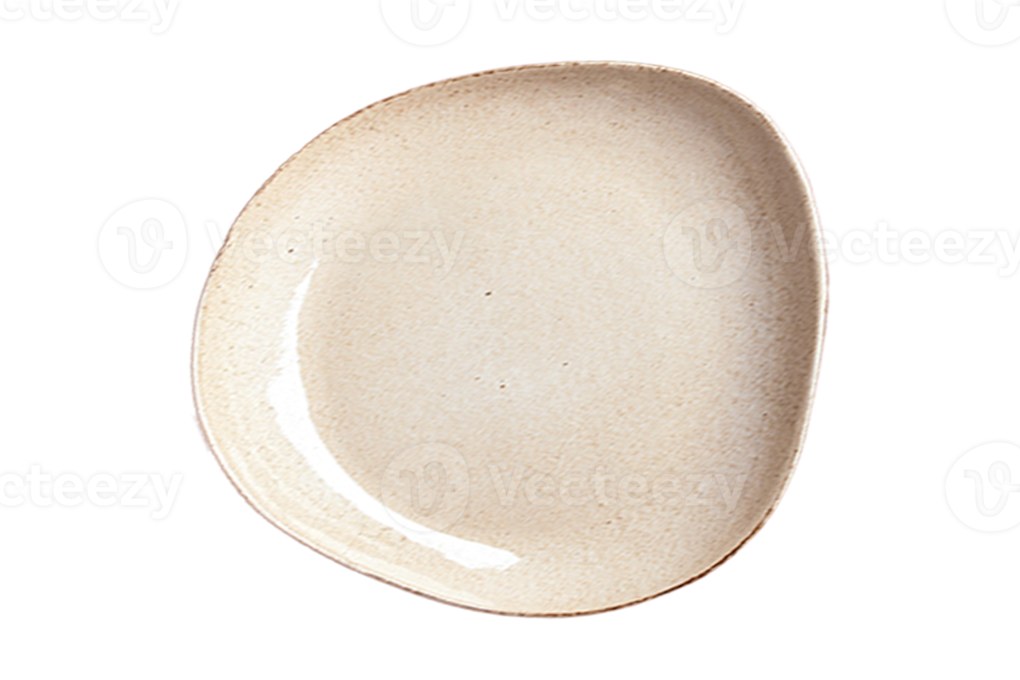 Beige plate isolated on a transparent background png