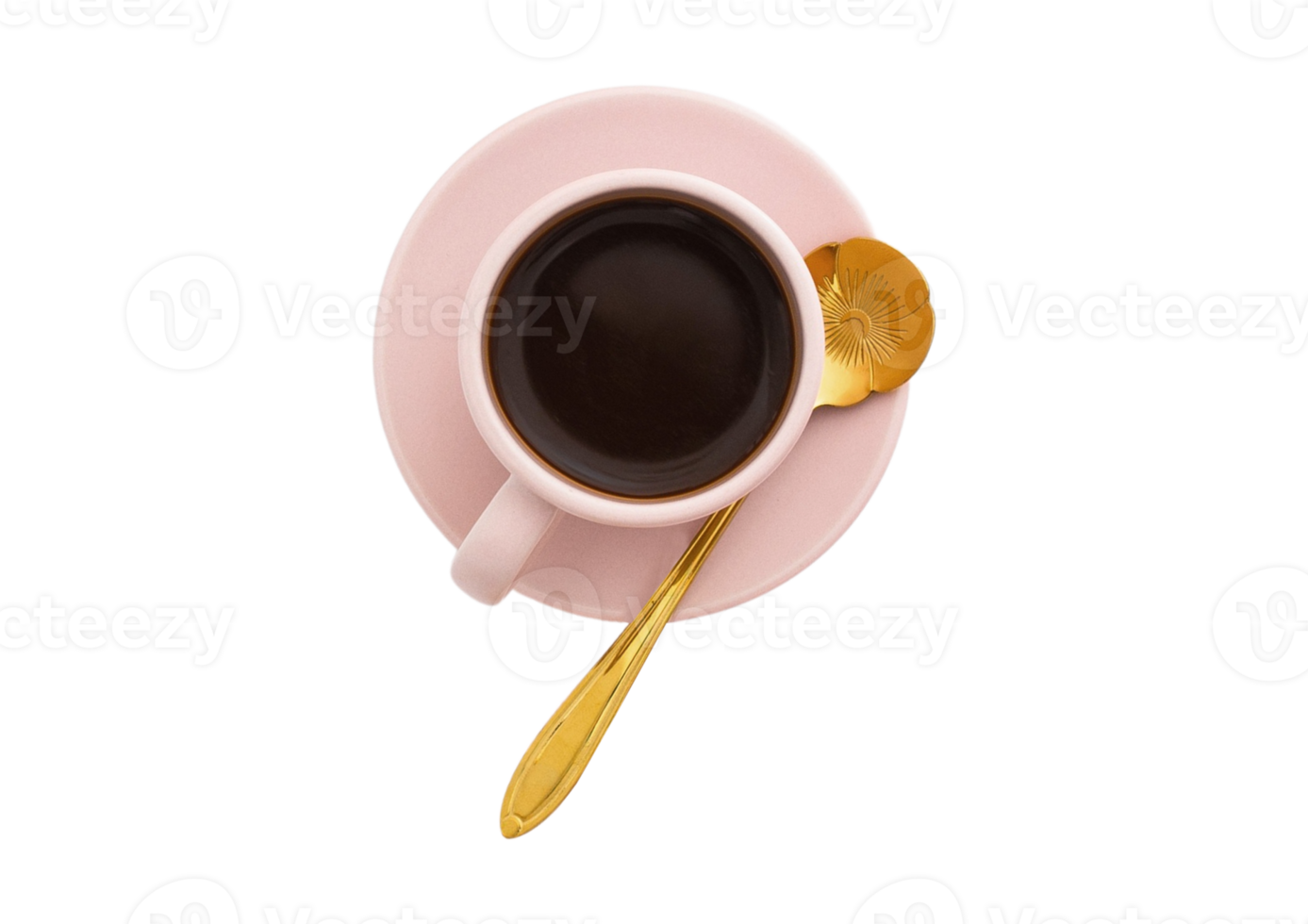 Rose cup of coffee isolated on a transparent background png