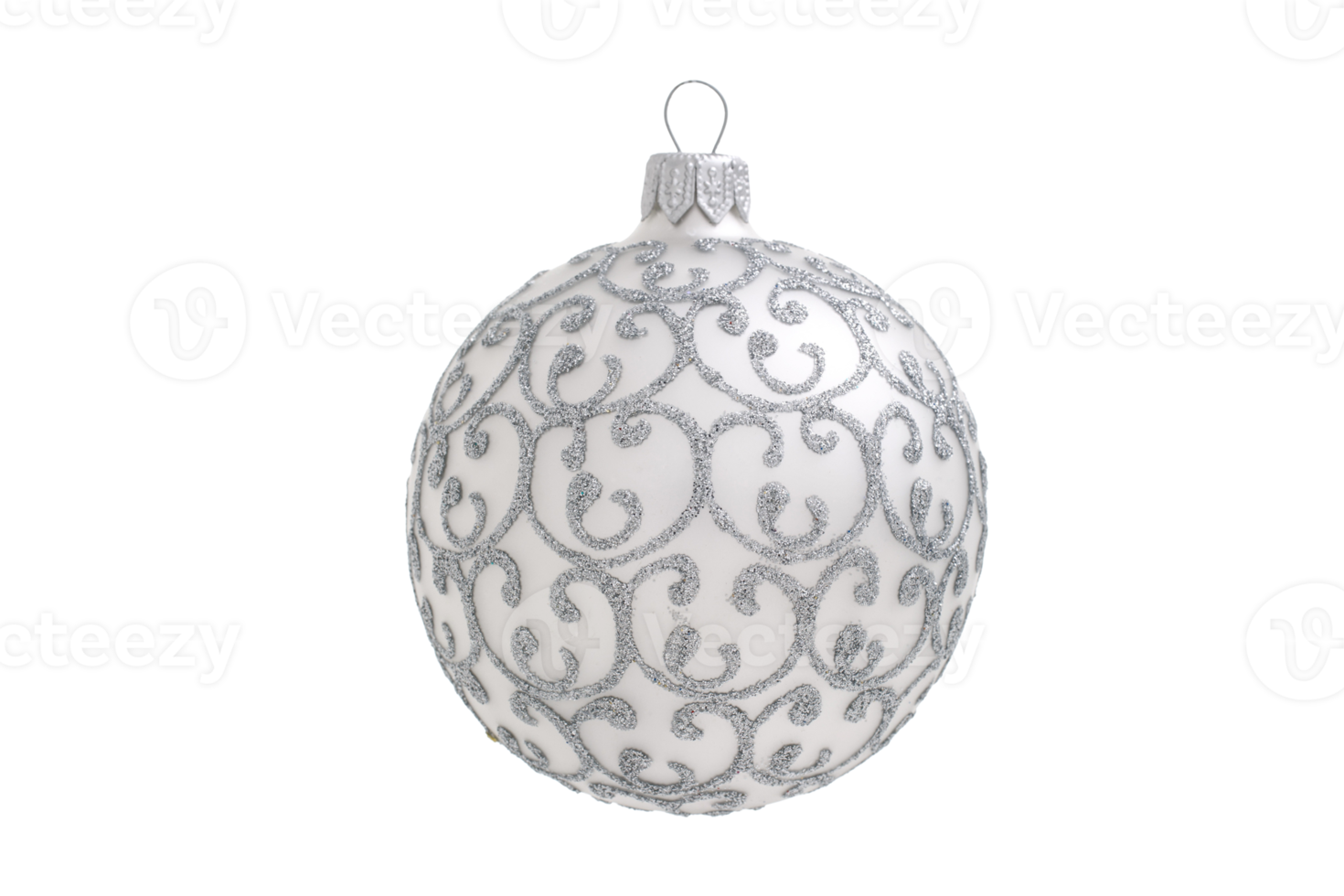 White christmas balls isolated on a transparent background png