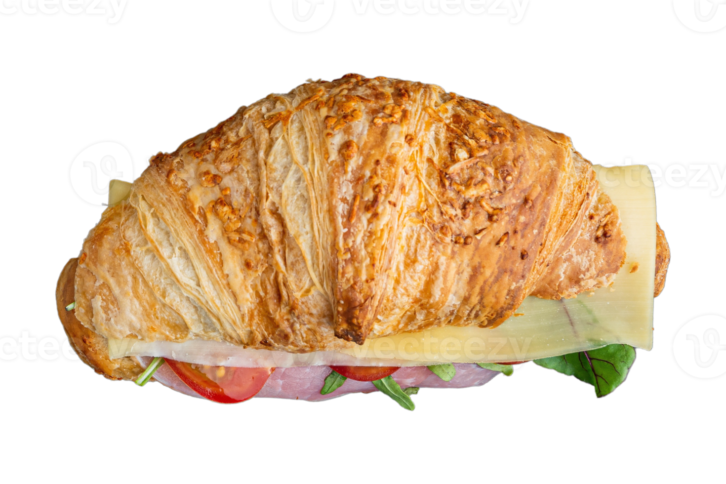 Croissant sandwich isolated on a transparent background png