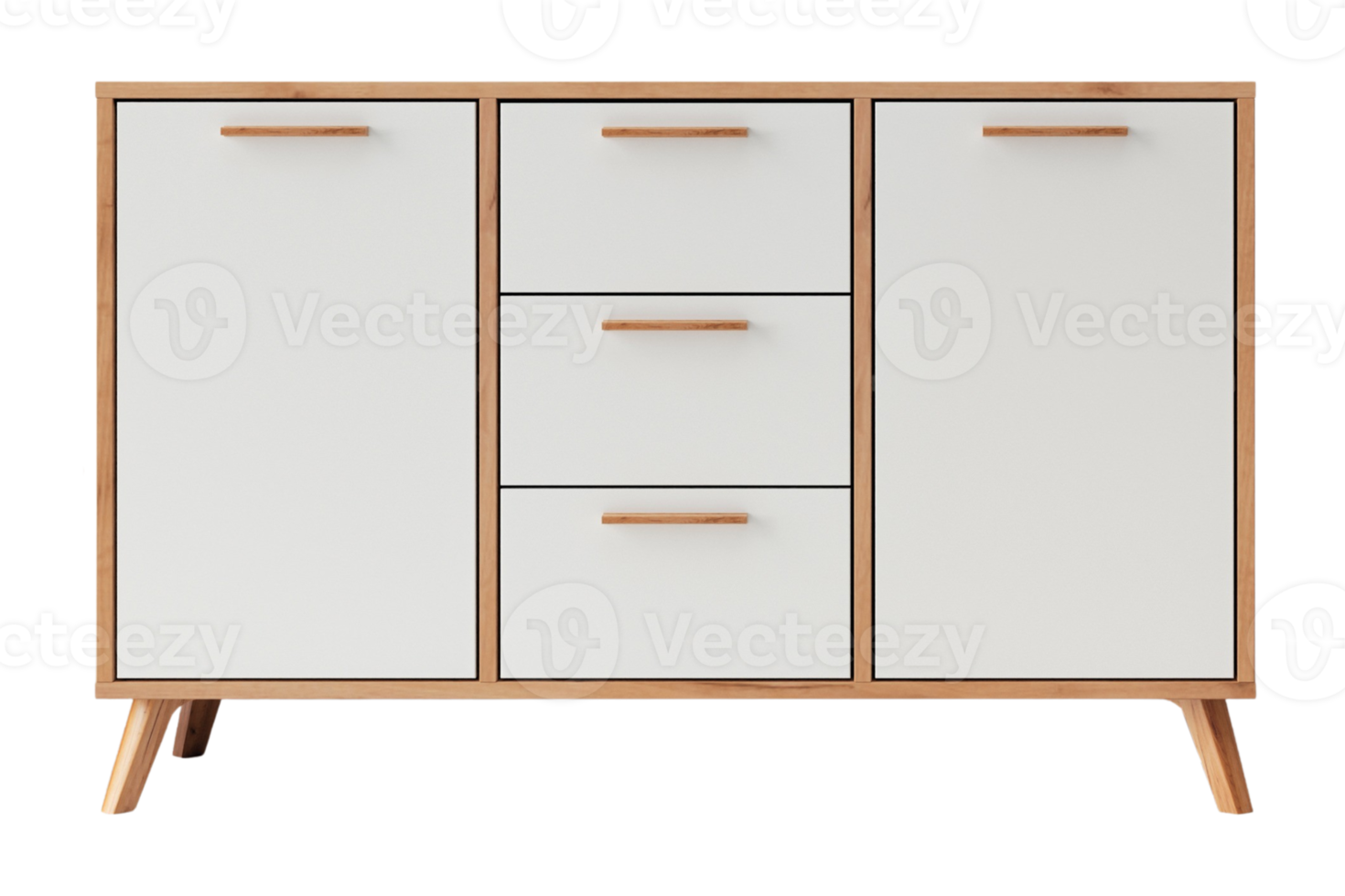 White storage cabinet isolated on a transparent background png