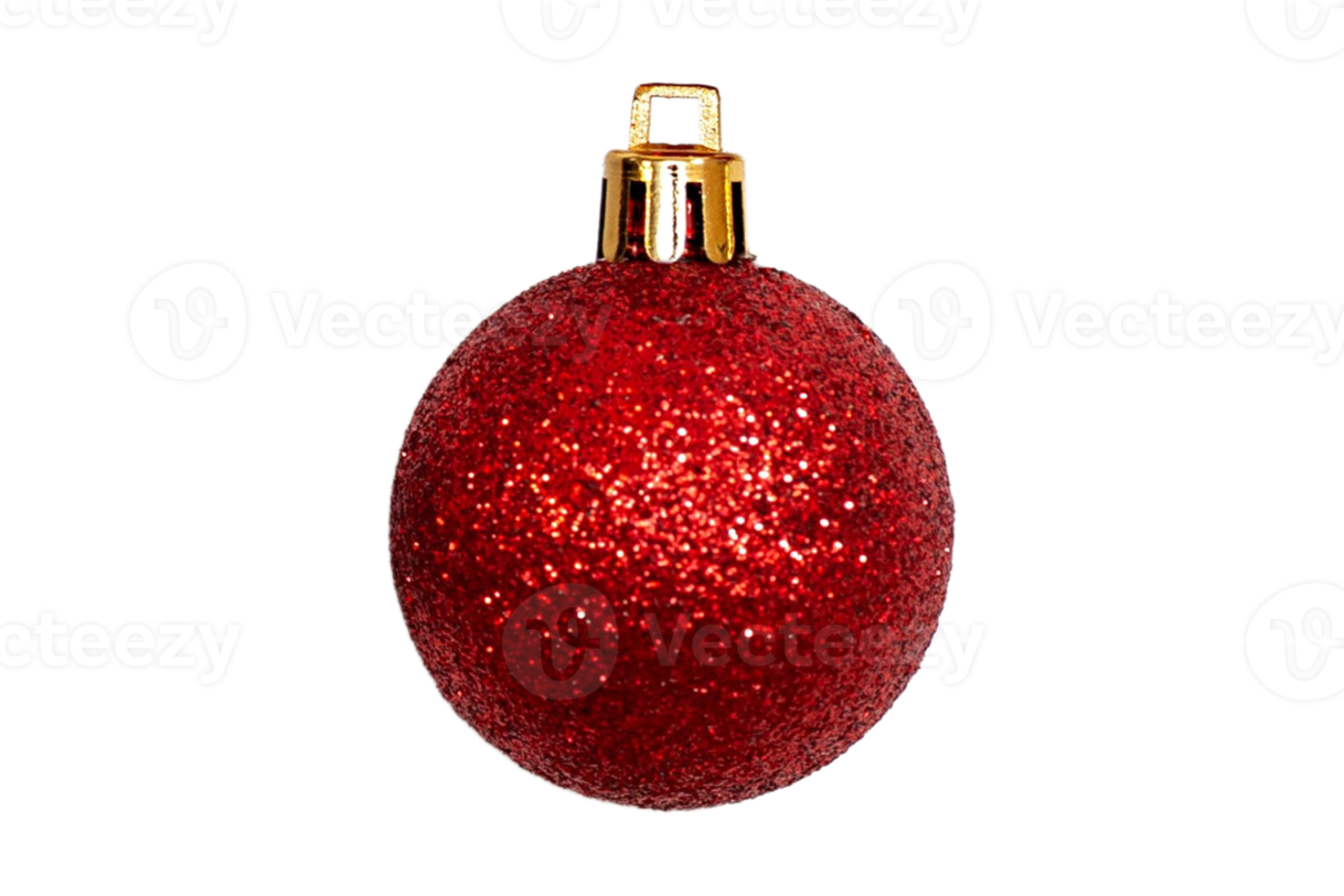 Red christmas ball decoration isolated on a transparent background png