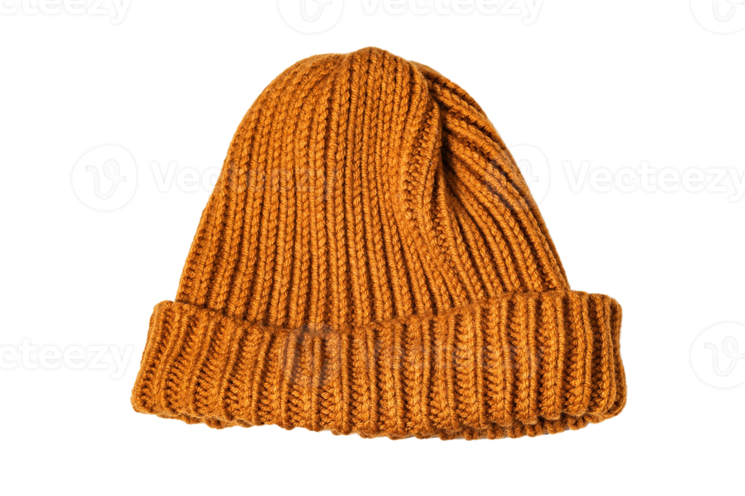 Brown beanie hat isolated on a transparent background png