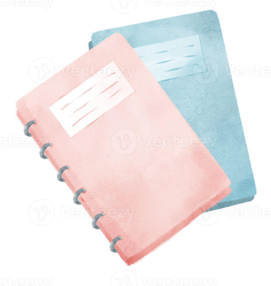 cute sweet school text book back to school watercolour illustration png