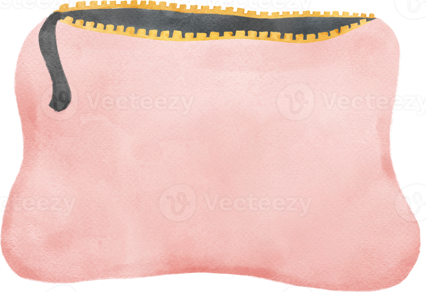 cute watercolour sweet pink pencil pouch bag cartoon watercolour illustration png