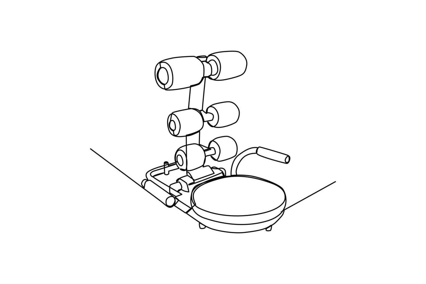 Single one-line drawing an AB Rocket to build abdominal muscle. fitness tools concept. Continuous line drawing design graphic vector illustration.