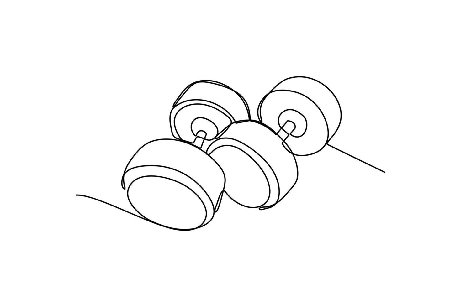 Single one-line drawing barbel gym for home workouts. fitness tools concept. Continuous line drawing design graphic vector illustration.