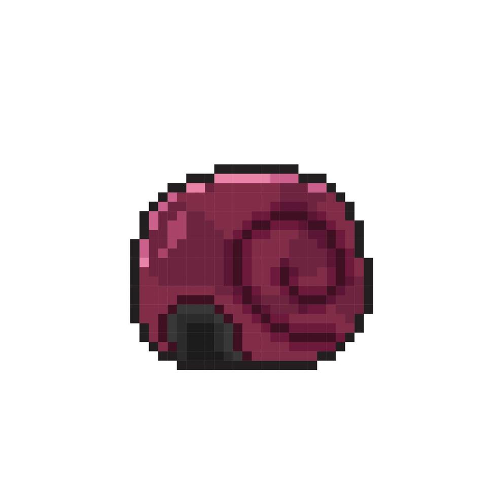 snail shell in pixel art style vector