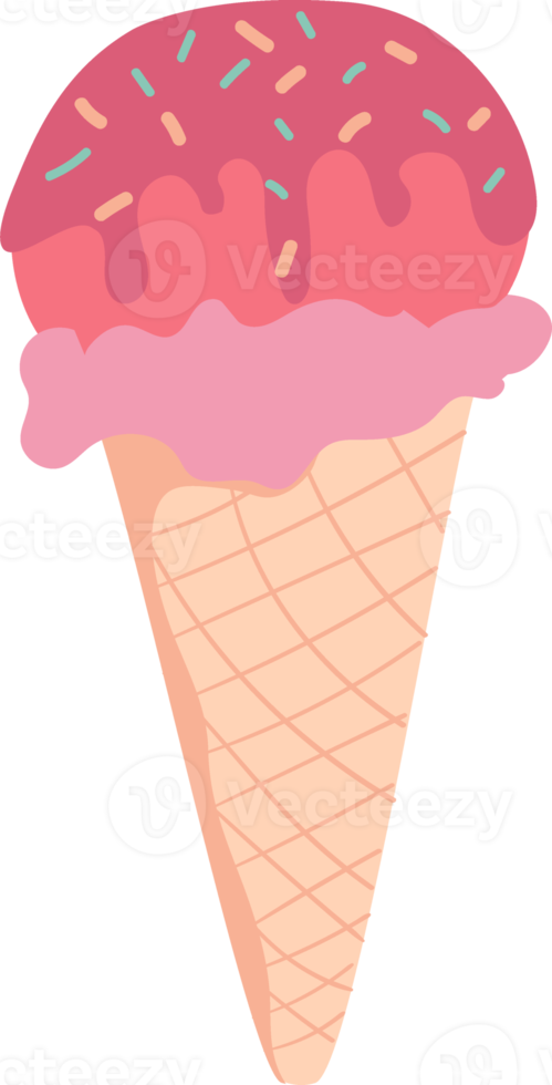 süß Sommer- Eis Sahne eben Design png