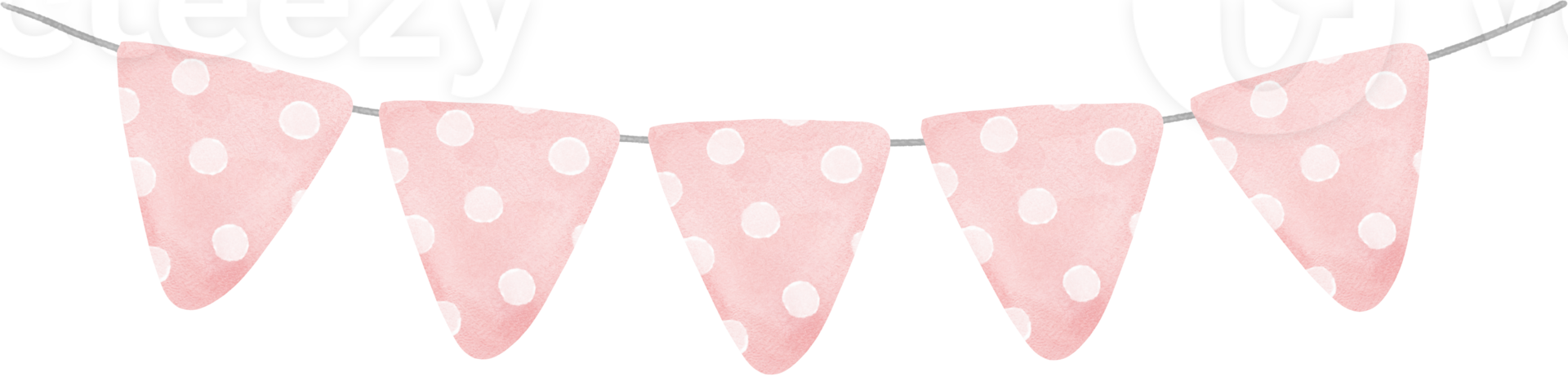 süß Pastell- Polka Punkte Dreieck Flagge Aquarell Party Girlande Banner png