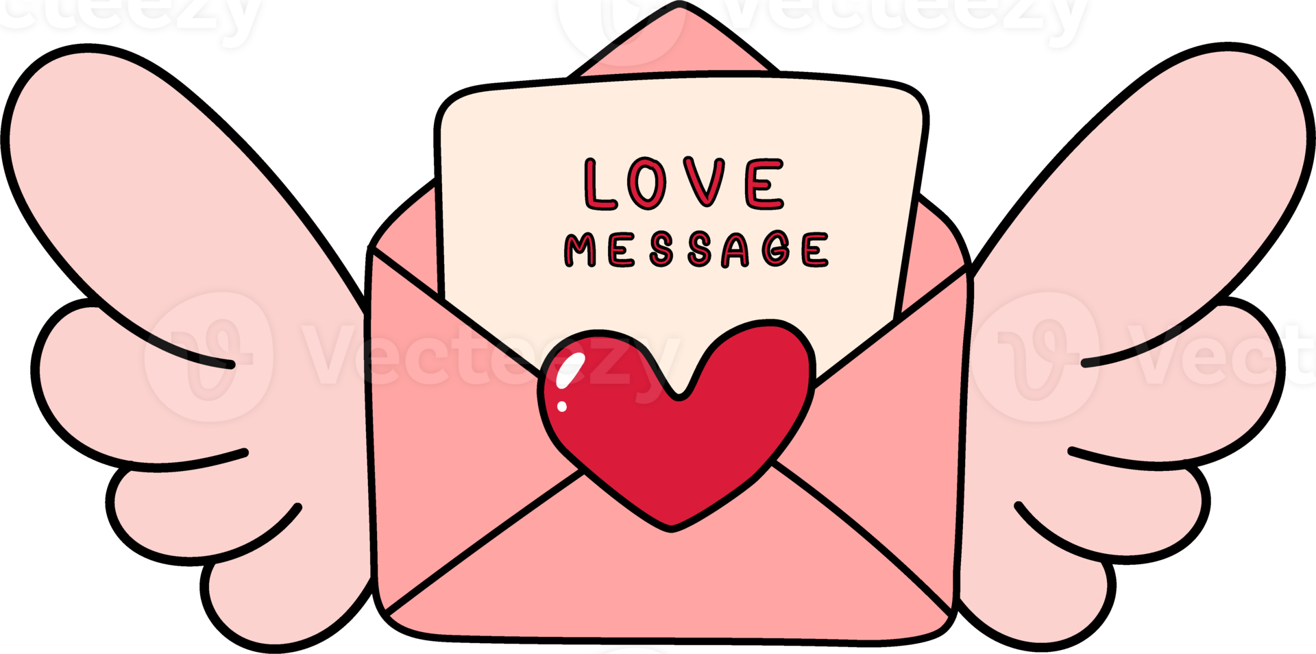 cute sweet  love letter Valentine mail cartoon hand drawing png