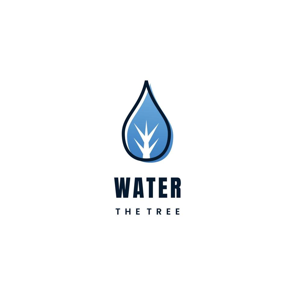 agua el árbol logo icono modelo vector