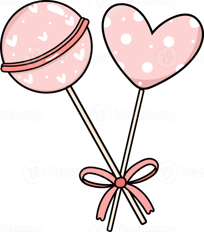 Cute Valentine love cartoon doodle decorative accessory element png