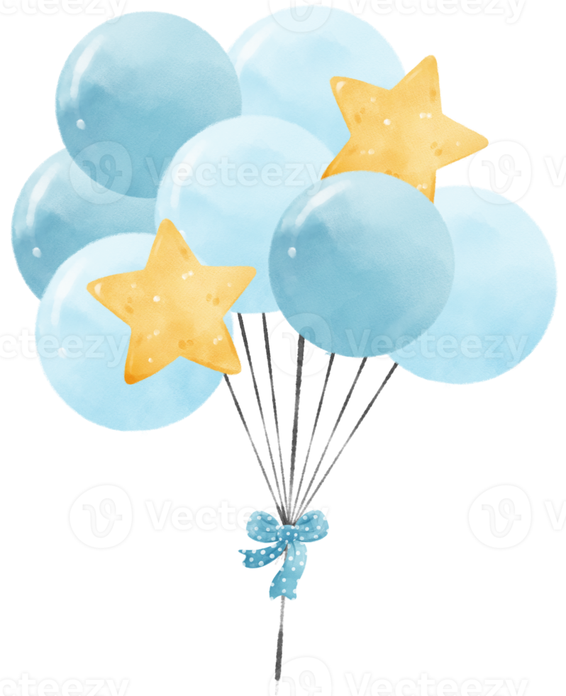 söt vattenfärg ljuv paster bebis fest ballonger hand målad illustration, bebis dusch dekoration, barnkammare barn konst png