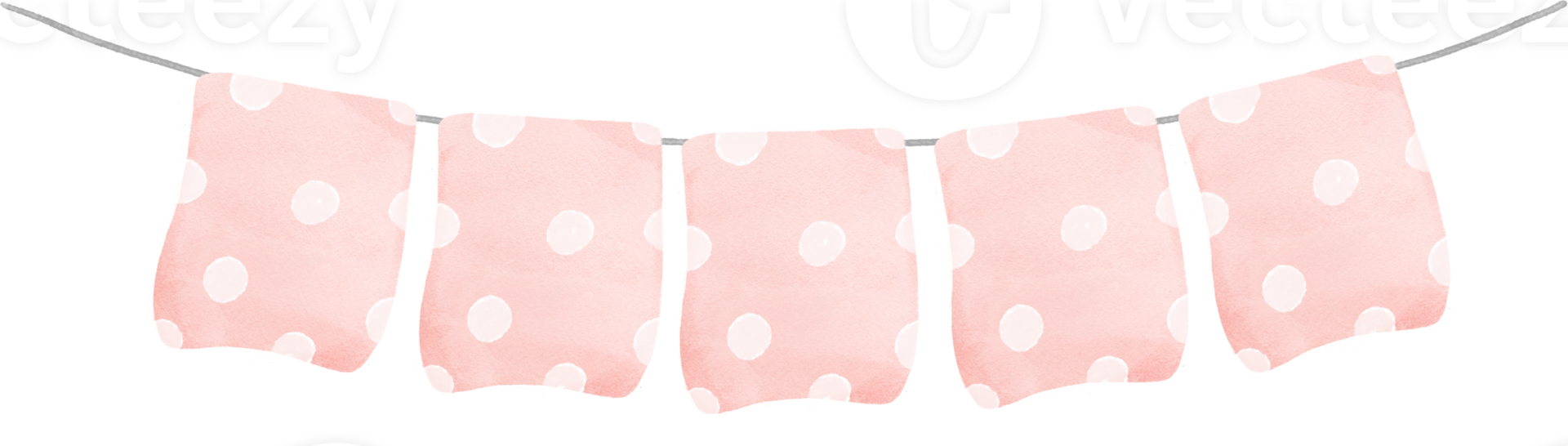 süß Pastell- Polka Punkte rechteckig Flagge Aquarell Party Girlande Banner png