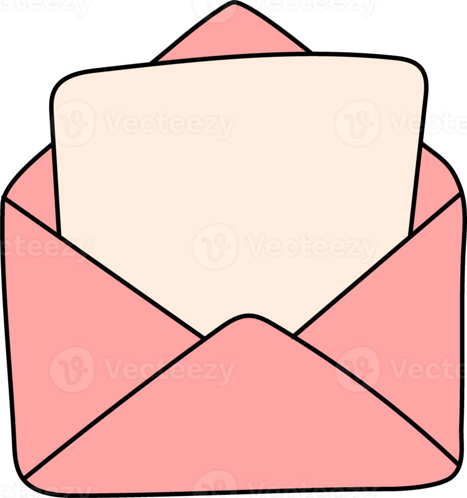 cute sweet  love letter Valentine mail cartoon hand drawing png