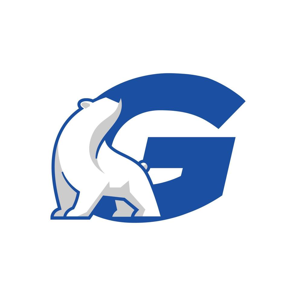 Polar Bear Alphabet G vector