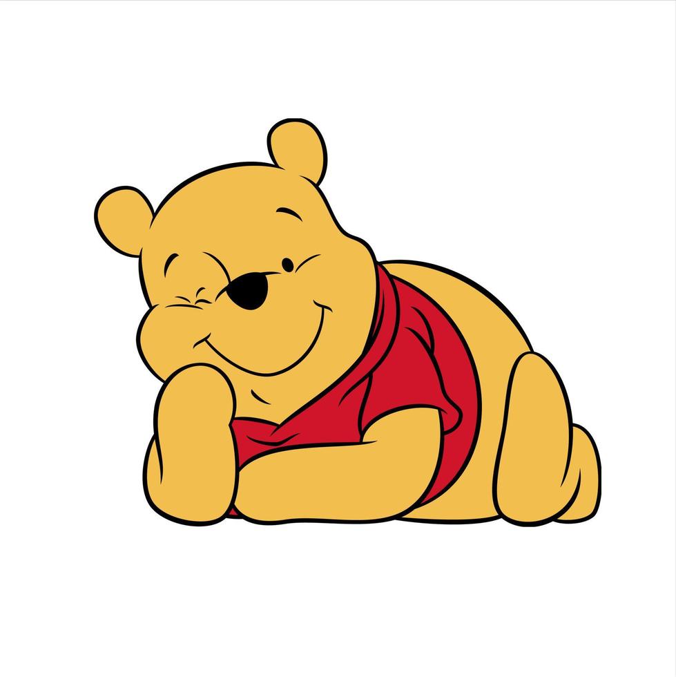 cute winnie the pooh cartoon vector