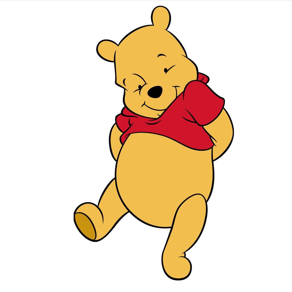 cute winnie the pooh cartoon vector