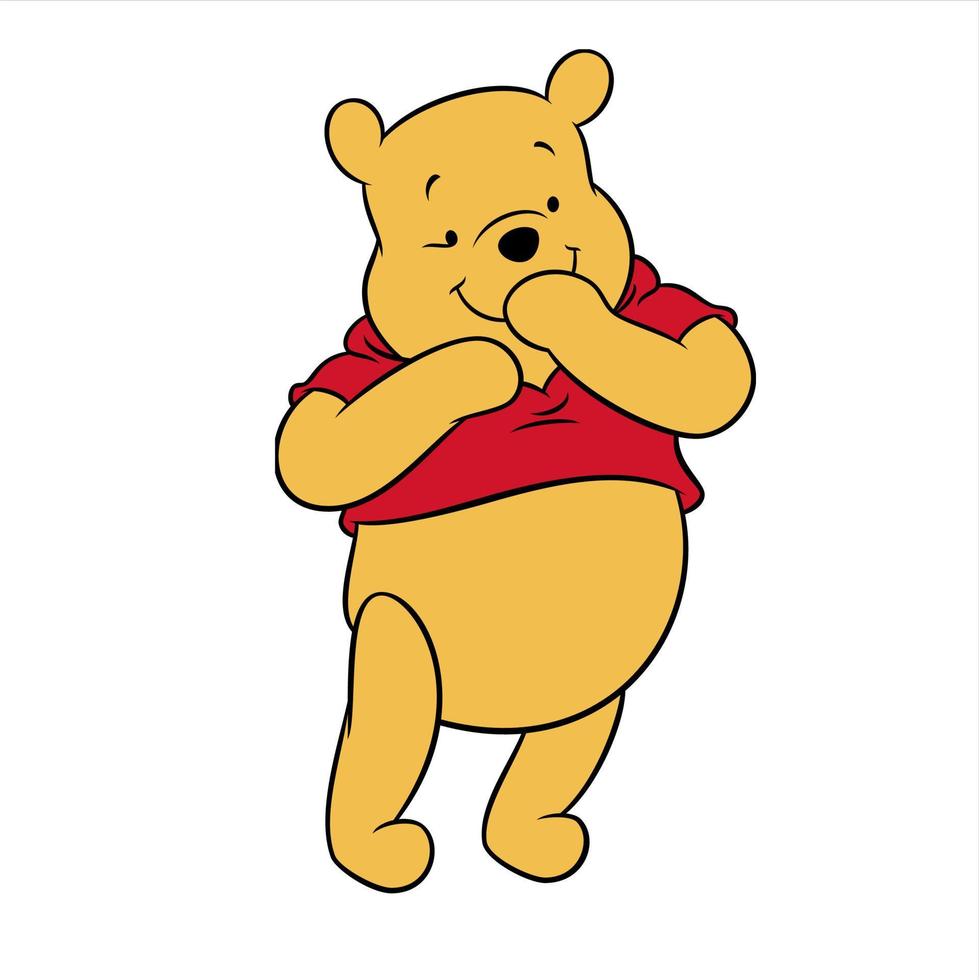 cute winnie the pooh cartoon vector
