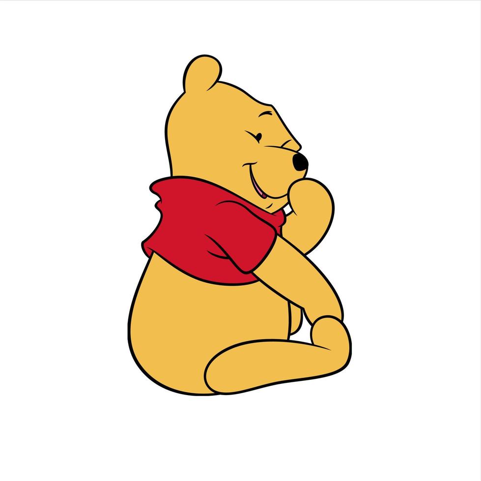 cute winnie the pooh cartoon vector