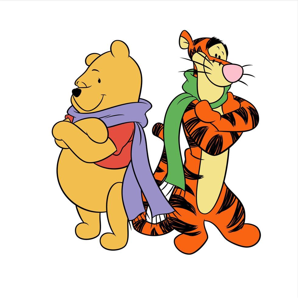 Winnie el pooh con amigos vector