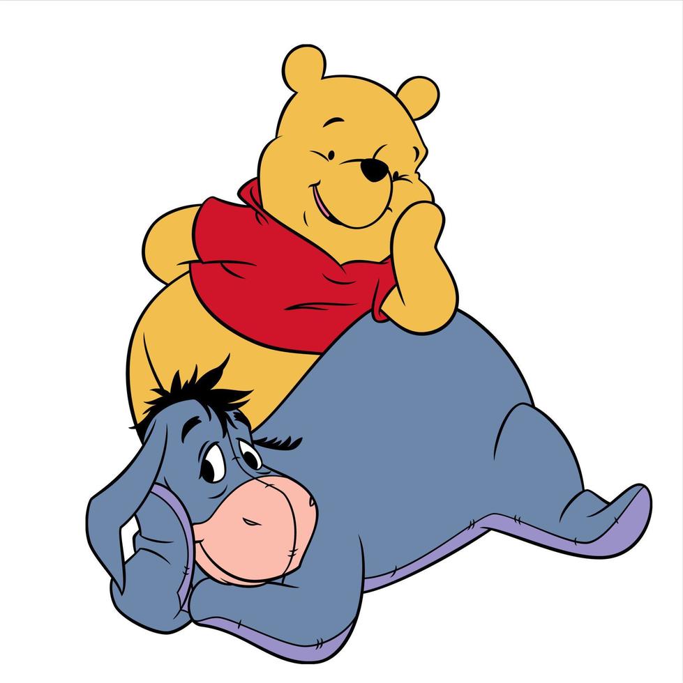 Winnie el pooh con amigos vector