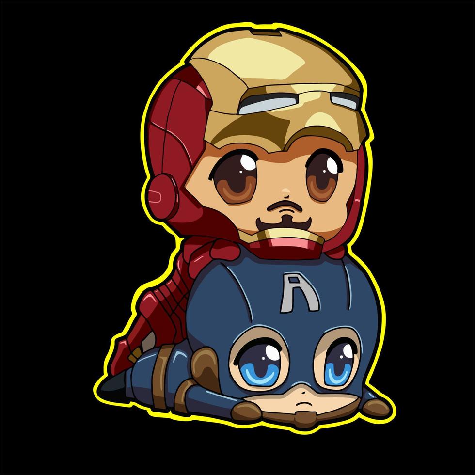 cute captain america marvel vector