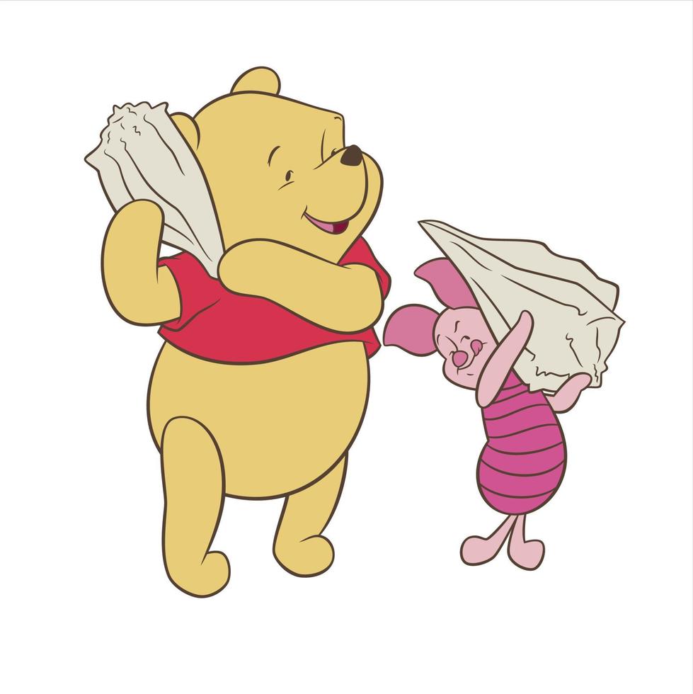 Winnie el pooh con amigos vector