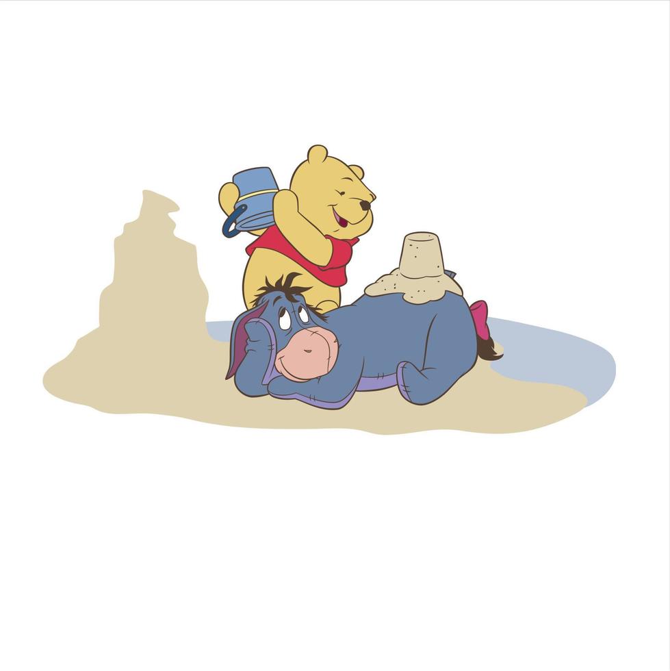 Winnie el pooh con amigos vector