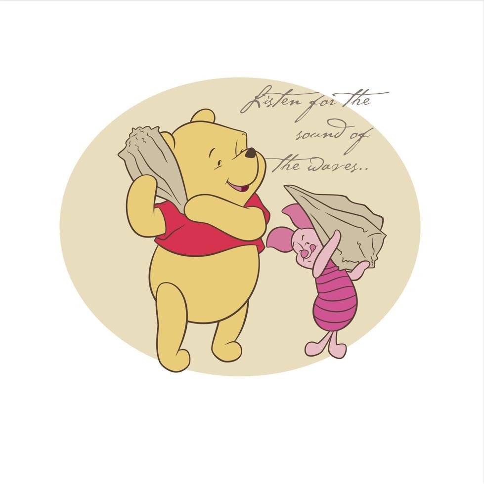 Winnie el pooh con amigos vector