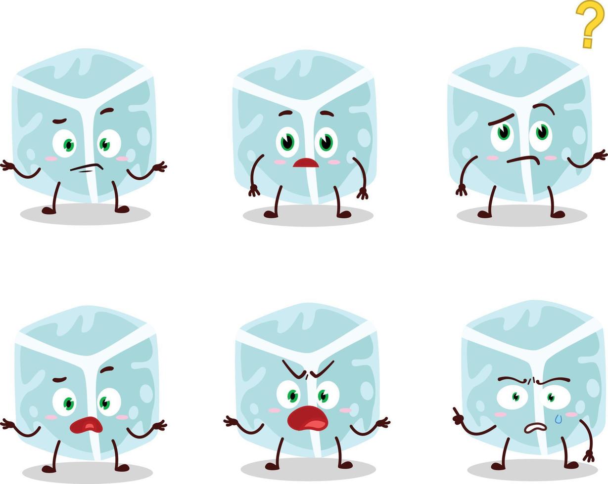 Cartoon character of ice tube with what expression vector