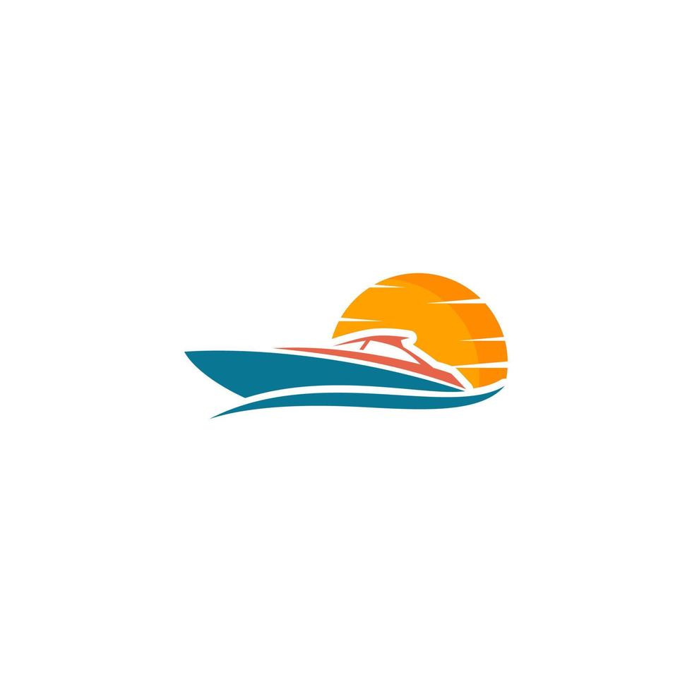 color boat logo on white background vector