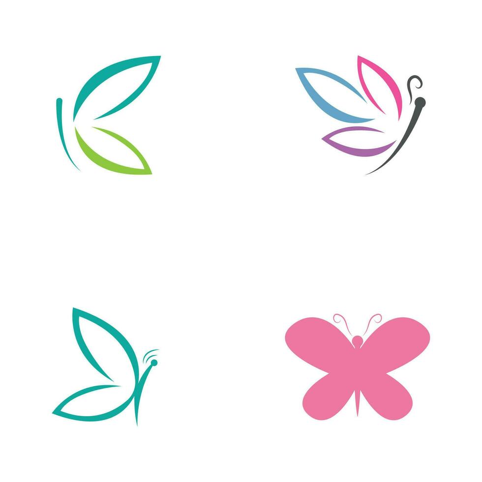 diseño de icono de mariposa de belleza vector