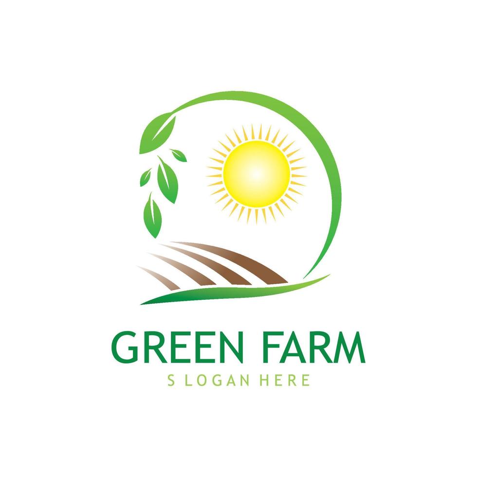 farm business, farmland, crop field, and warehouse business template illustration design logo vektor vector