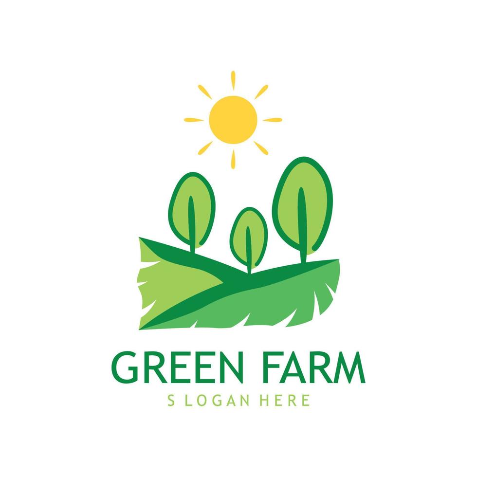 farm business, farmland, crop field, and warehouse business template illustration design logo vektor vector
