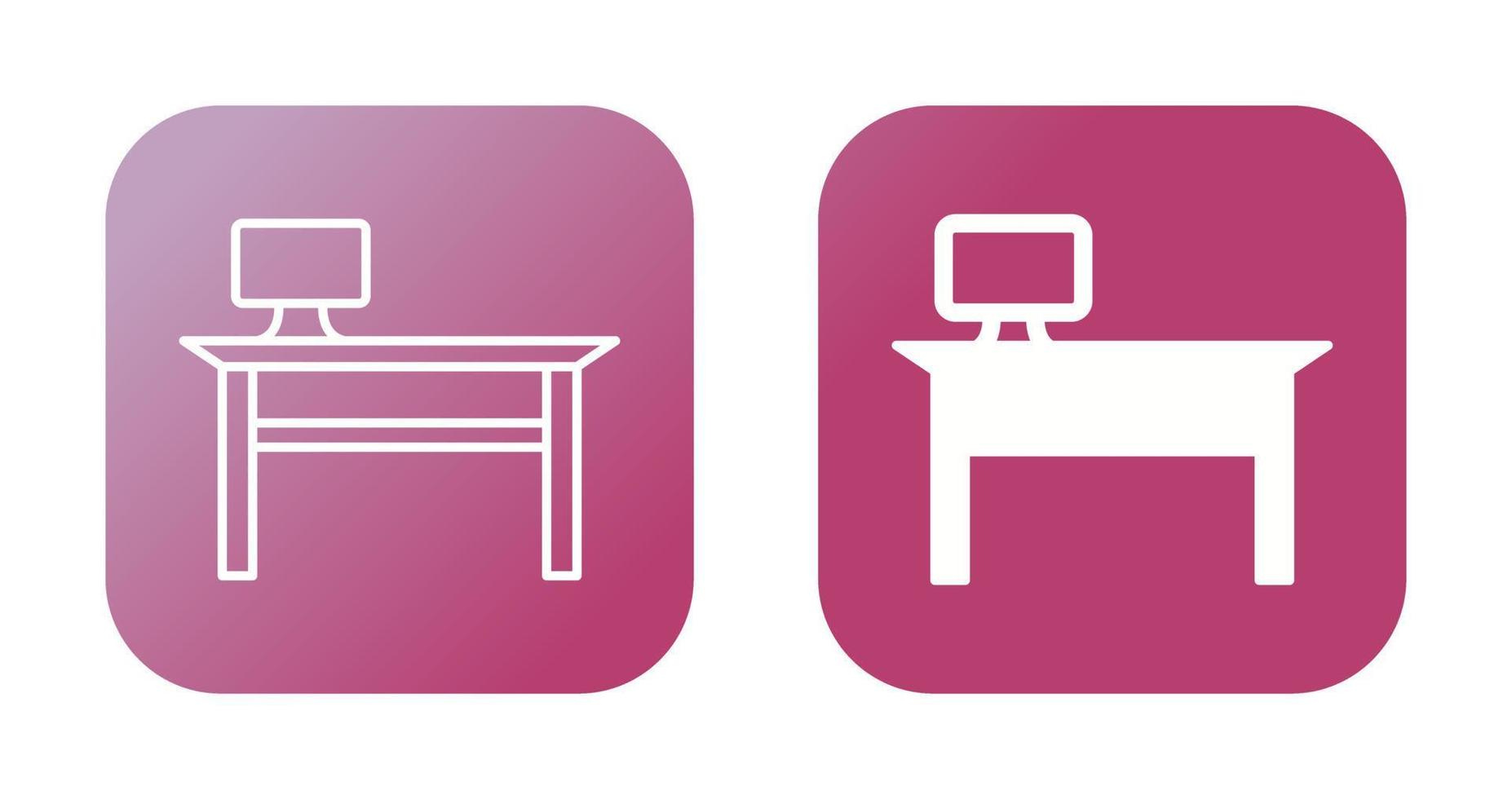 Office Desk Vector Icon