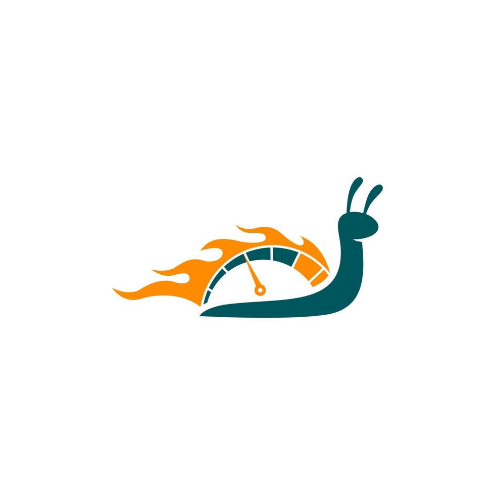 A snail with fire on its face and a slug at the bottom vector