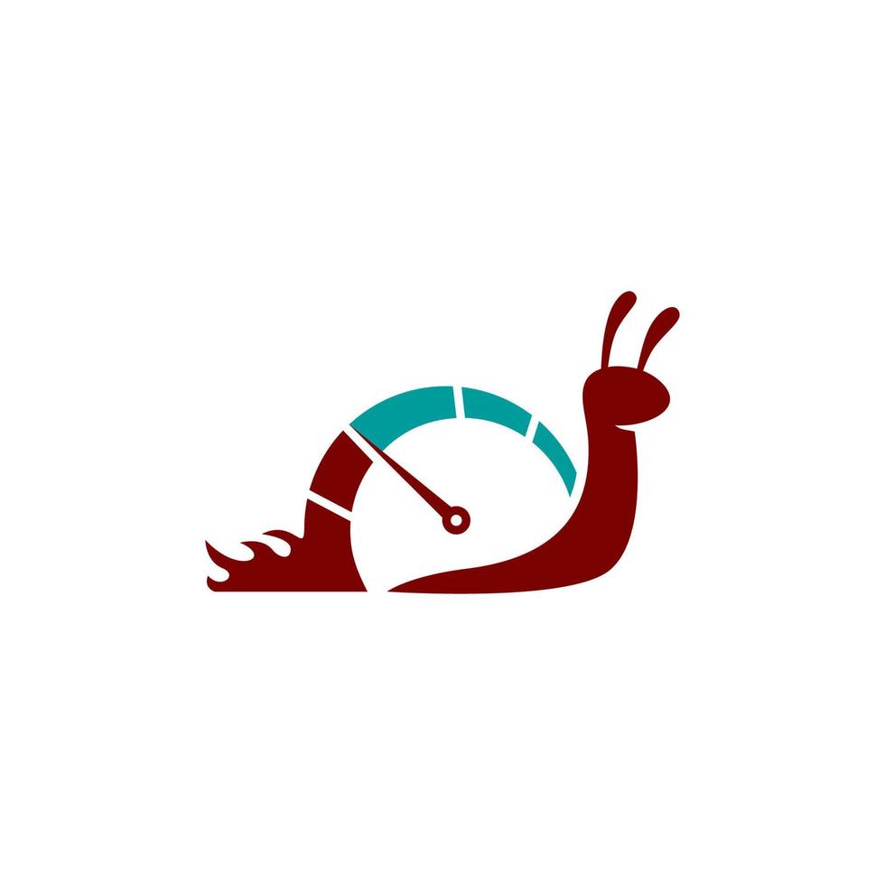 A snail with fire on its face and a slug at the bottom vector