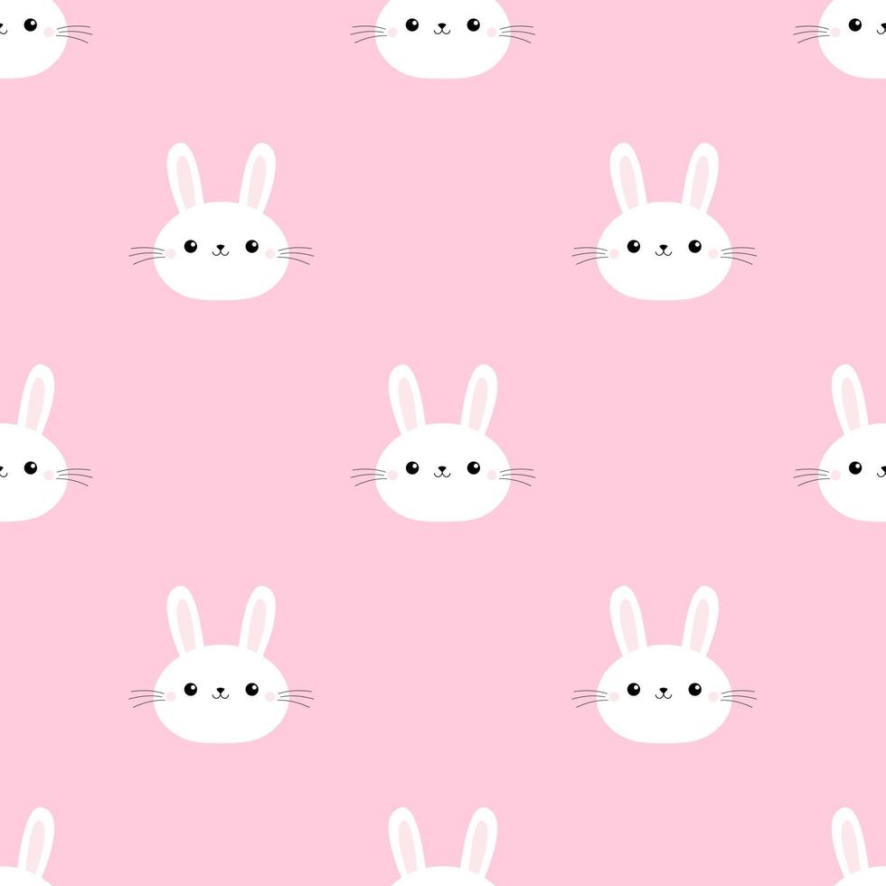 Lovely hand-drawn Easter seamless pattern, cute doodle eggs, pastel color, bunny, great for textiles, banners, wallpaper, wrapping - vector design Happy Easter Egg Hunt