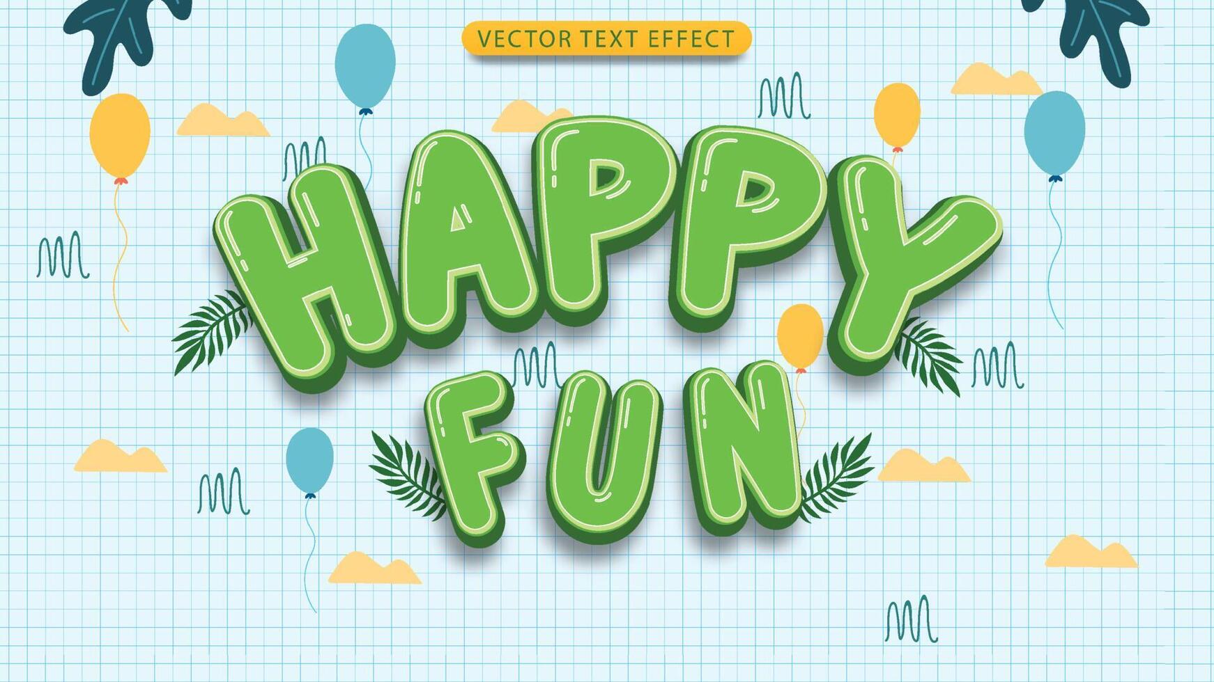 3D text effect in cartoon style vector file