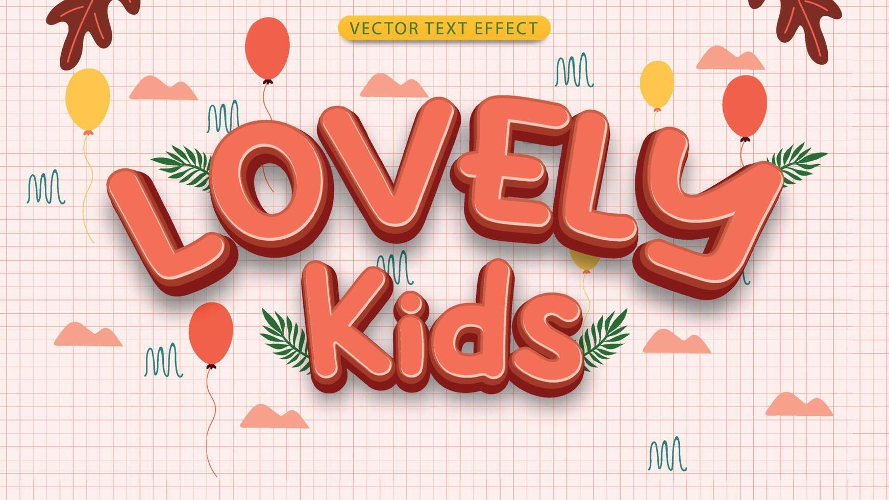 3D text effect in cartoon style vector file